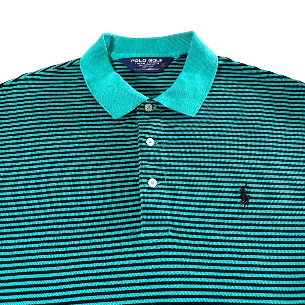 Polo Golf Ralph Lauren 100% Pima Cotton Striped Polo Shirt Mens Size XL